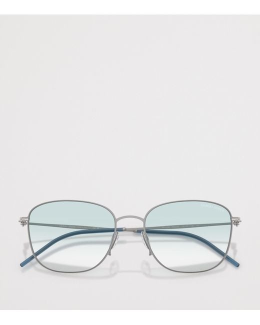 Giorgio Armani Metallic Metal Pillow Sunglasses for men