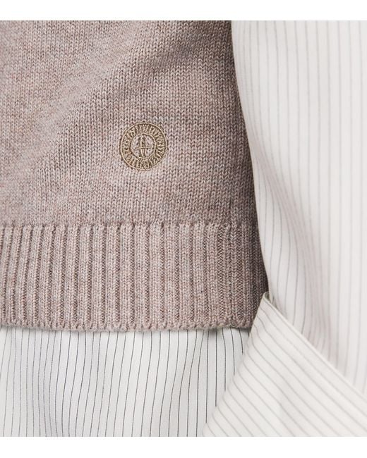 Harrods Brown Cashmere-Cotton Sweater Vest