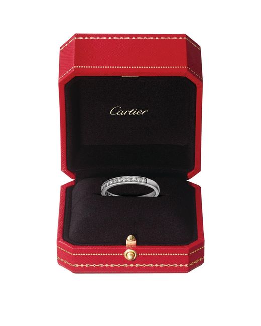 Cartier Metallic Platinum And Diamond 1985 Wedding Ring