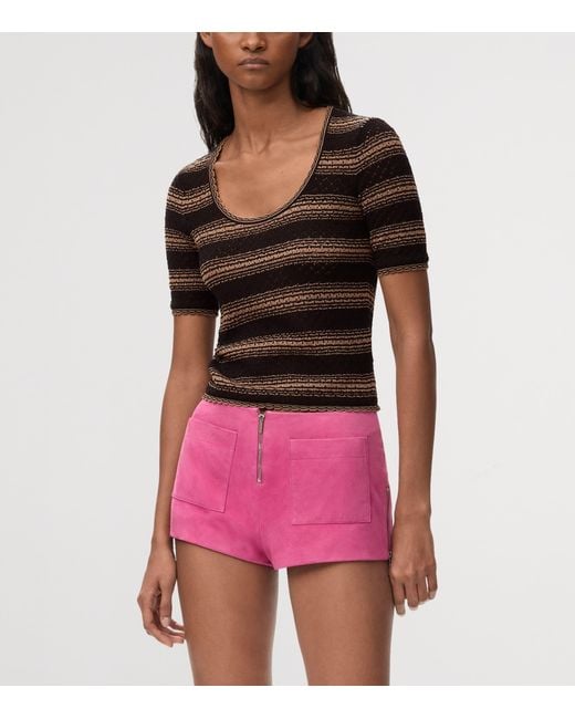 Loewe Black X Paula's Ibiza Stripe Short-Sleeve Sweater