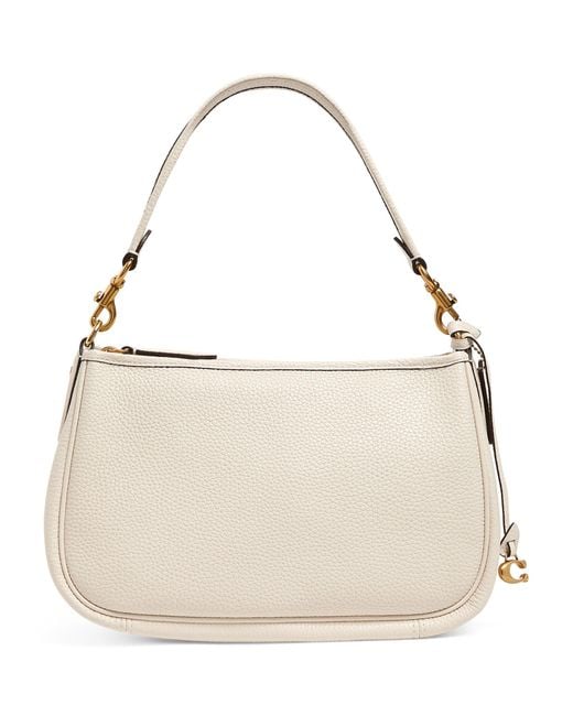 COACH Leather Cary Shoulder Bag in White | Lyst