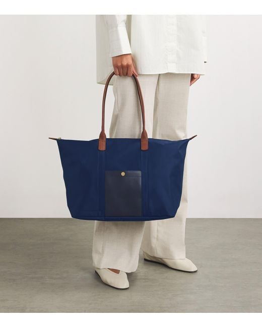 Harrods Blue Medium Nylon Tote Bag
