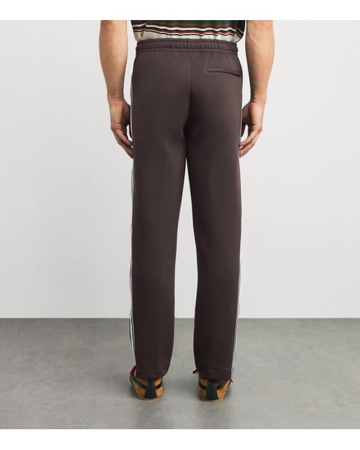 Lacoste Brown Cotton-Blend Side-Stripe Sweatpants for men