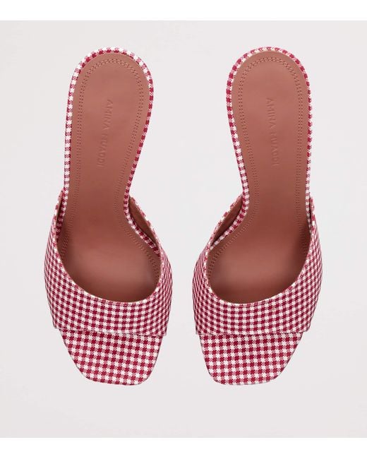 AMINA MUADDI Pink Houndstooth Lupita Mules 70