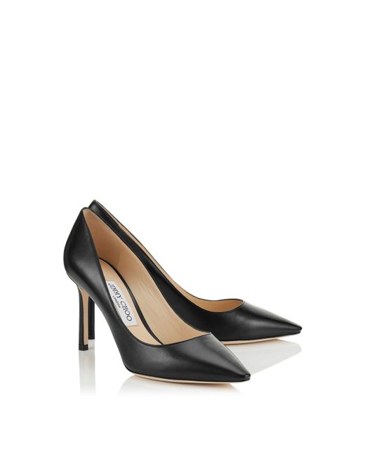 Jimmy Choo Black Romy 85 Leather Pumps