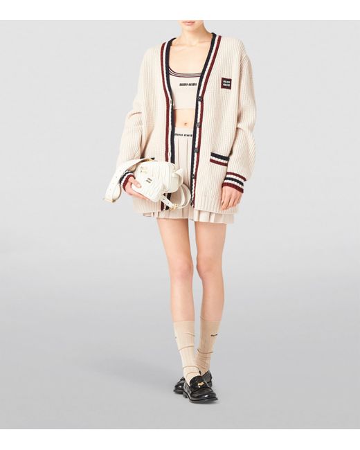 Miu Miu Natural Cashmere Knitted Cardigan