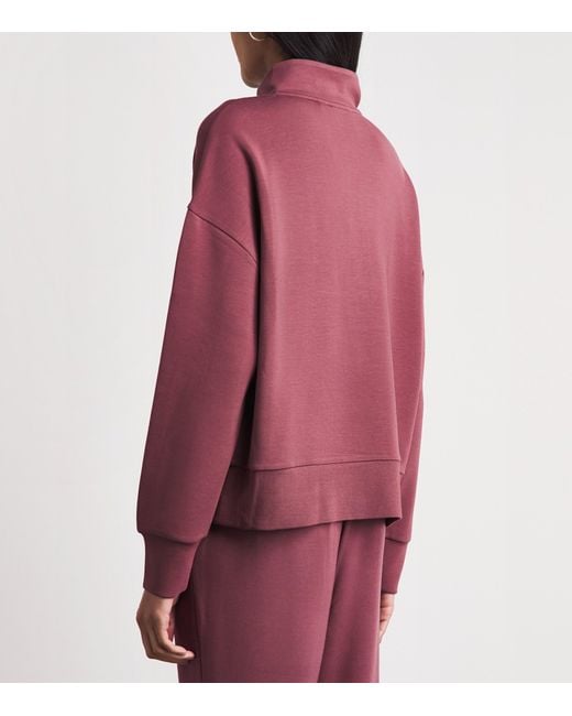 Varley Red Doublesoft Mavis Half-Zip Sweatshirt