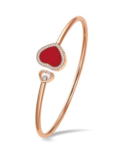 Chopard Metallic Diamond And Stone Happy Hearts Bangle