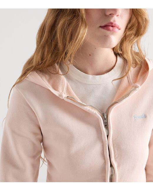 Prada Pink Cotton Fleece Hoodie