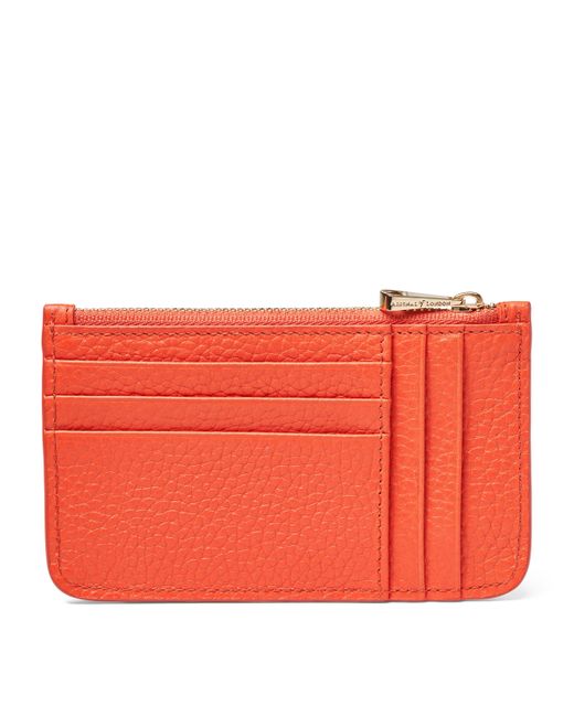 Aspinal Red Leather Ella Card Holder