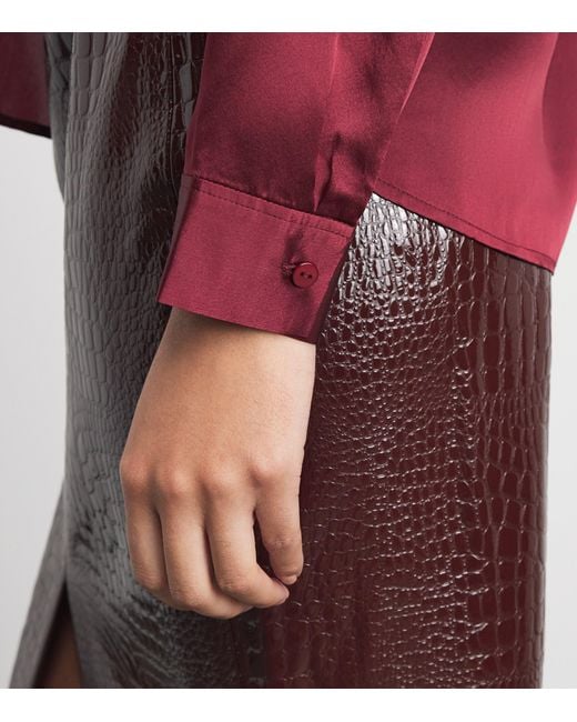L'Agence Red Silk Tyler Blouse