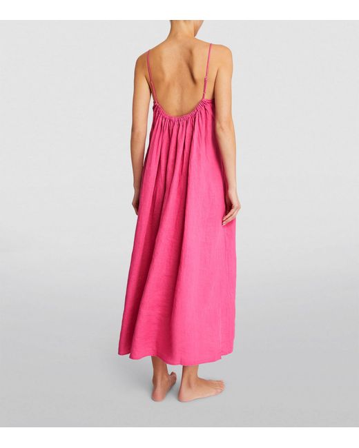 Desmond & Dempsey Pink Linen Nightgown