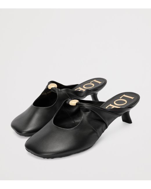 Loewe Black Lambskin Pebble Soft Heeled Mules 45