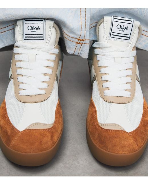 Chloé Brown Leather Kick Sneakers