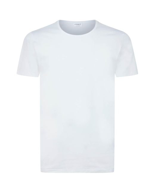 Zimmerli of Switzerland White 172 Pure Comfort Round Neck T-Shirt for men