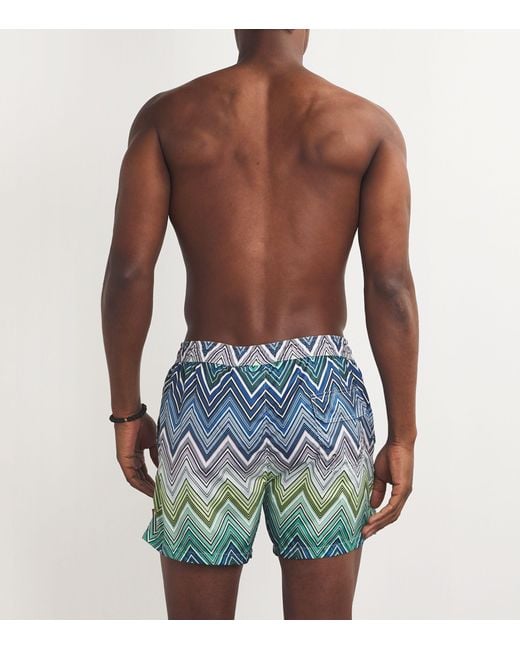 Missoni Blue Zigzag Swim Shorts for men
