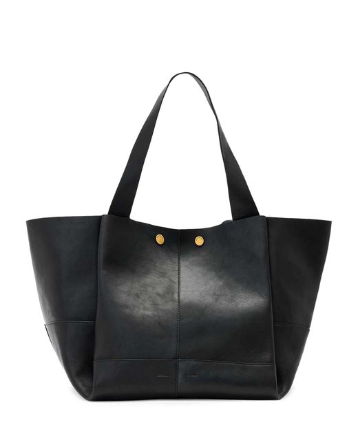 AllSaints Black Leather Rosalie Tote Bag