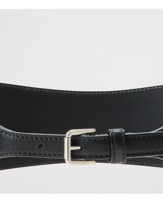 Ralph Lauren Black Leather Corset Belt