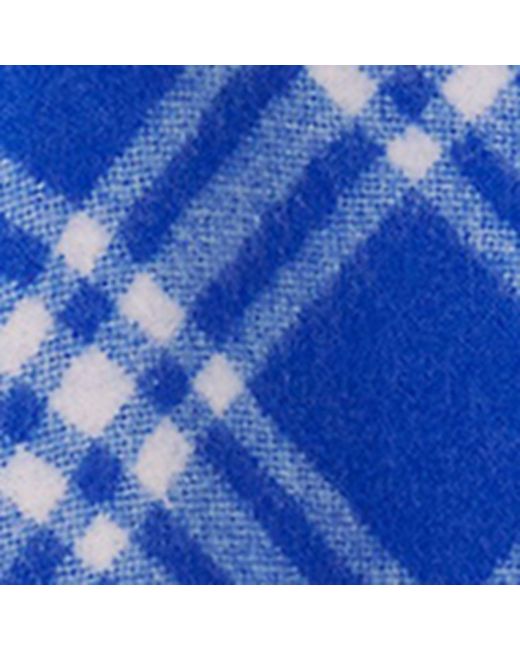 Burberry Wool Check Blanket Cape in Blue for Men Lyst