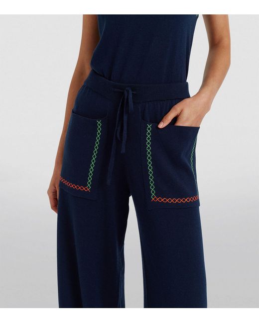 Chinti & Parker Blue Cotton-cashmere Blend Santorini Trousers