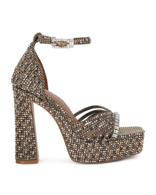 Kurt Geiger Metallic Crystal Strap Platform Sandals