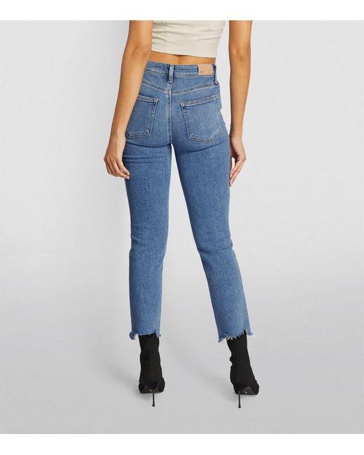 PAIGE Blue Cindy Raw Hem Straight Jeans