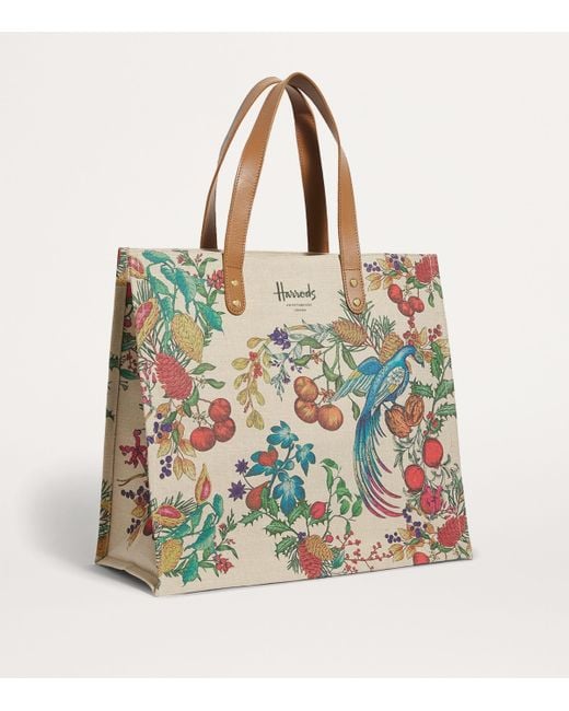 Harrods Metallic The Great Feast Jacquard Shopper Bag