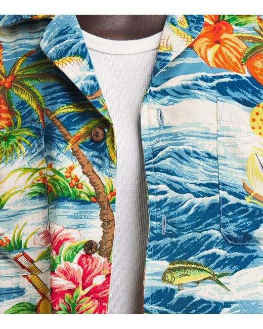 CHERRY LA Blue Hawaiian Vacation Shirt for men