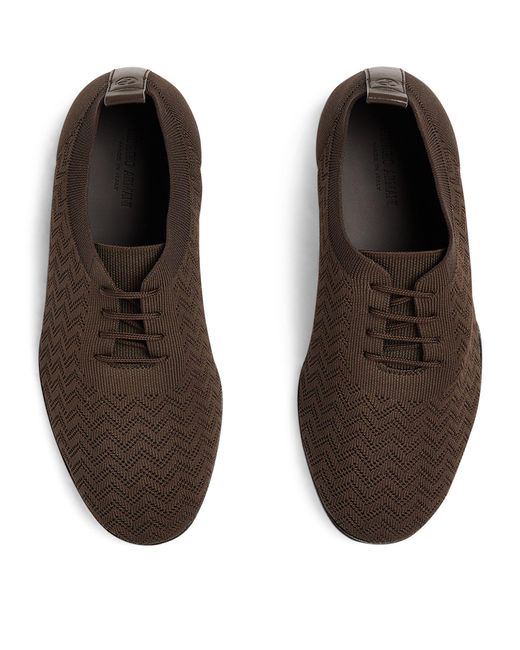 Giorgio Armani Brown Jacquard Knit Oxford Shoes for men