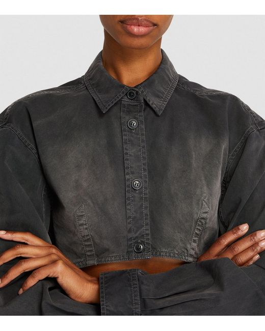 Alexander Wang Black Cropped Long-sleeve Shirt