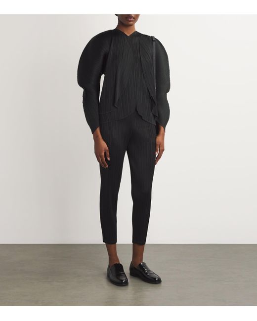 Pleats Please Issey Miyake Black Wormhole Slim-Fit Trousers