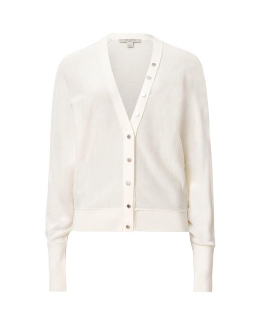 AllSaints Women's White Wool Honor Cardigan
