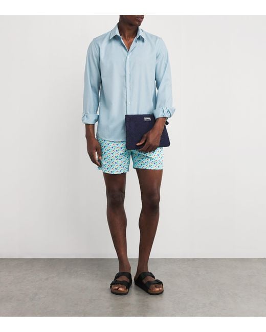 Vilebrequin Blue Turtle Print Moorise Swim Shorts for men