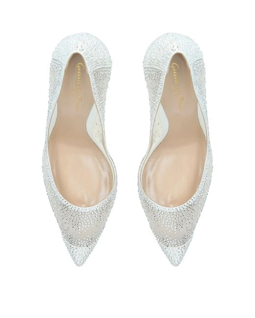 Gianvito Rossi White Crystal-Embellished Rania Pumps 105
