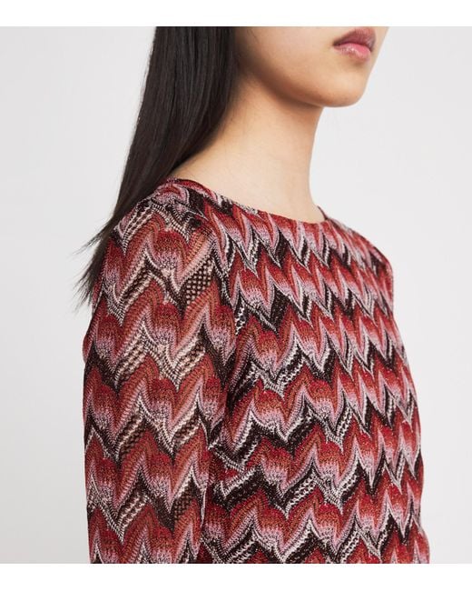 Missoni Red Zigzag Midi Dress