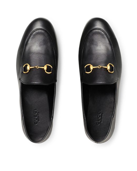 Gucci Black Leather Brixton Horsebit Loafers