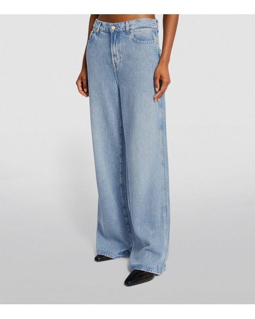 7 For All Mankind Blue Scout Abyss Wide-leg Jeans