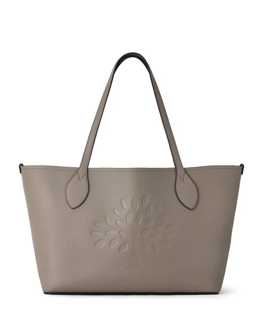 Mulberry Gray Leather Tree Tote Bag