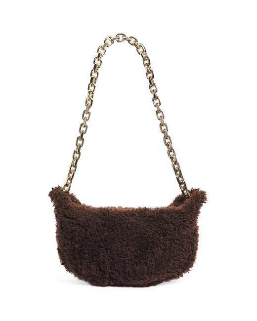 Fabiana Filippi Brown Medium Shearling Shoulder Bag