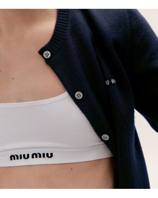 Miu Miu White Seamless Racerback Crop Top