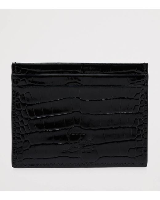 Christian Louboutin Black Mooncrest Crocodile-Embossed Card Holder for men