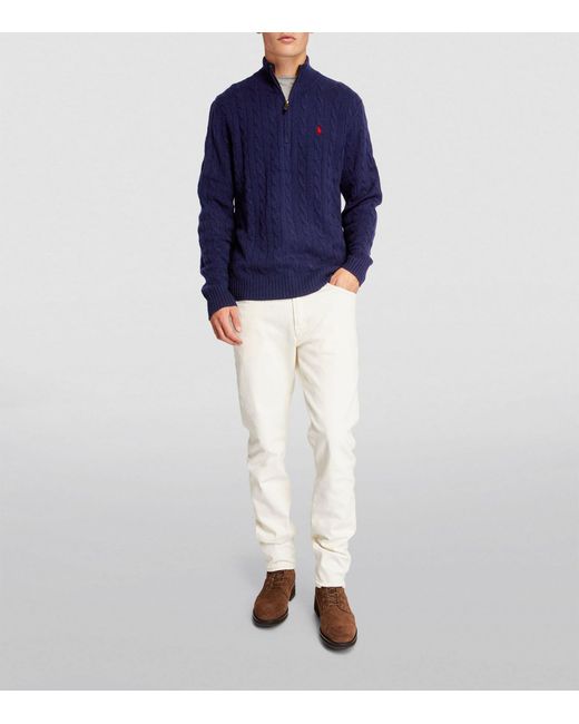 Polo Ralph Lauren Blue Wool-cashmere Cable-knit Sweater for men