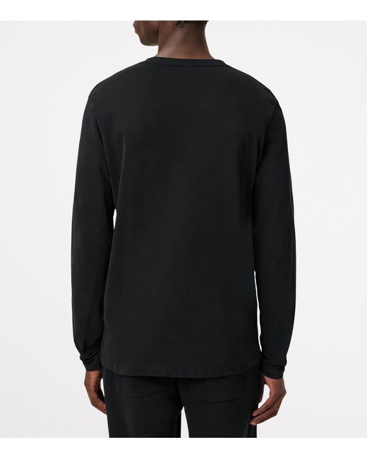 AllSaints Black Cotton Brace T-Shirt for men