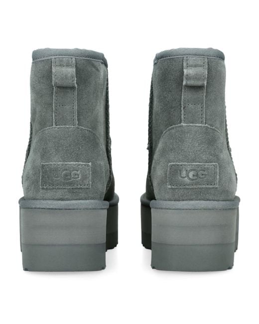 Ugg Gray Suede Classic Mini Platform Boots