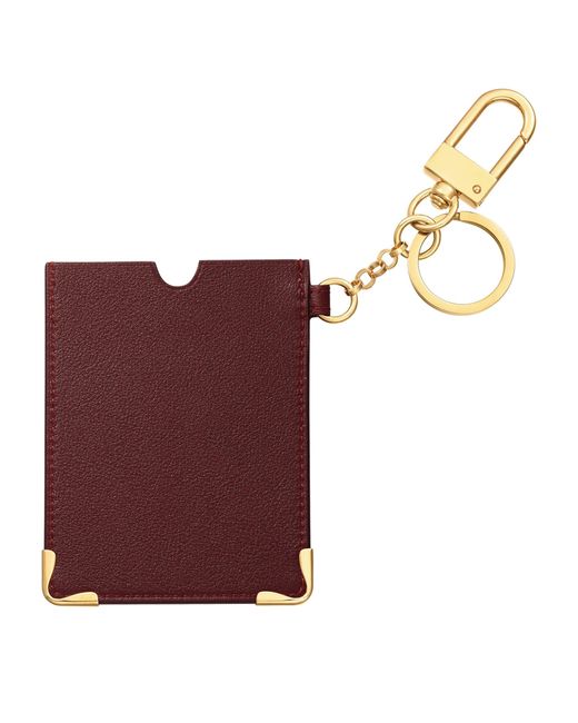 Cartier Purple Leather Must De Keyring Card Holder