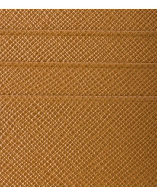 Prada Brown Saffiano Leather Card Holder