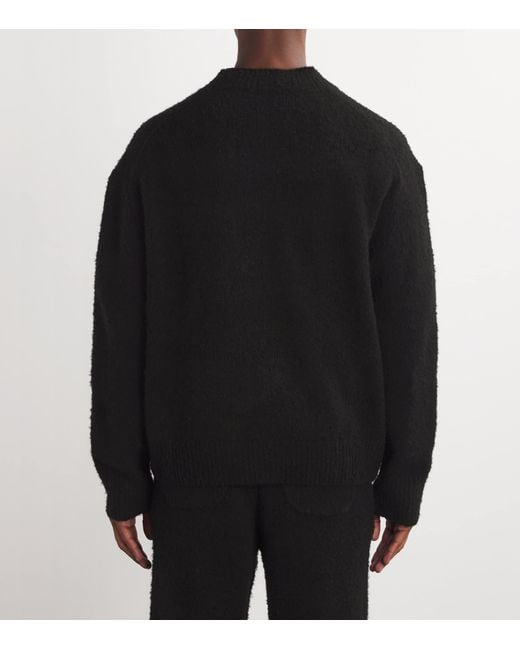 Cole Buxton Black Wool-Blend Logo Sweater for men