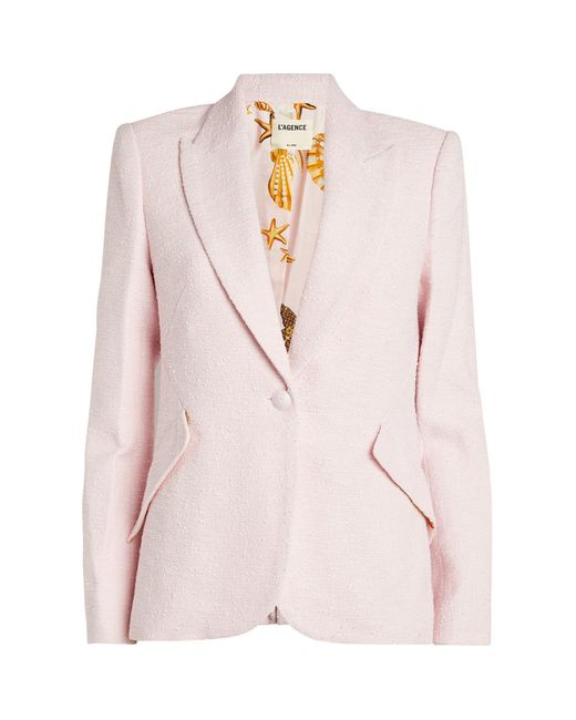 L Agence Denim Chamberlain Blazer In Pink Lyst l-agence-denim-chamberlain-blazer-in-pink-lyst