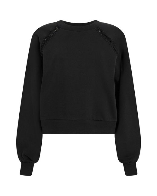 AllSaints Black Organic Cotton Ewelina Sweatshirt