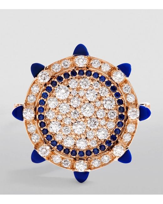 Marli New York Pink Diamond And Lapis Lazuli Tip-Top Statement Ring